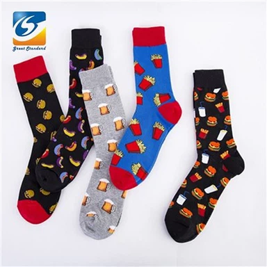 Calcetines de vestir con estampado de comida para hombre